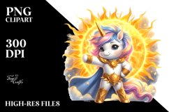 Cute Baby Unicorn as Hero | Sublimation Clipart Product Image 1