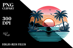 Retro Tropical Sunset, PNG Product Image 2
