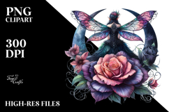 Gothic Fairy Back View PNG Product Image 2