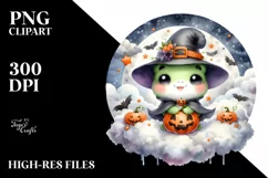 Cute Halloween Baby Frog PNG Product Image 1