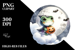 Cute Washed Halloween Frog PNG Product Image 2