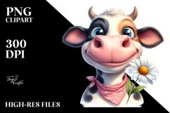 Cow Sublimation Clipart Cow Portrait Product Image 3