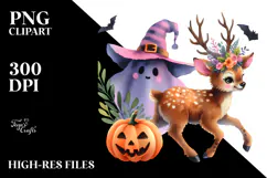 Cute Baby Elk Halloween Clipart Product Image 2
