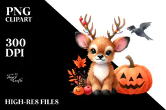 Cute Baby Elk Halloween Clipart Product Image 2