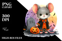 Cute Baby Mouse Halloween Sublimation Clipart Product Image 2