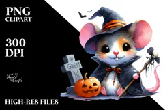 Cute Baby Mouse Halloween Sublimation Clipart Product Image 2