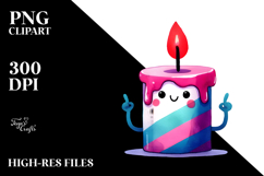 Vibrant Candle Watercolor Design Product Image 2