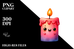 Funny Candle Watercolor Clipart Product Image 2