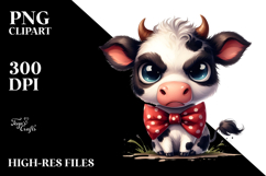 Sassy Cow with Bow, Funny PNG Product Image 2