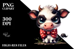 Sassy Cow with Bow, Funny PNG Product Image 2