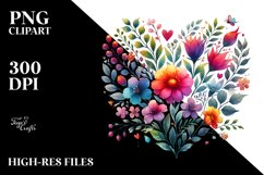 Simple Watercolor Flower Body with Heart PNG Product Image 2