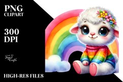 Baby Lamb with Spring Clothes, Vibrant PNG Product Image 2
