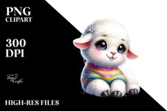 Baby Lamb with Spring Clothes, Vibrant PNG Product Image 2