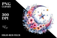 Whimsical Moon with Flowers Product Image 2