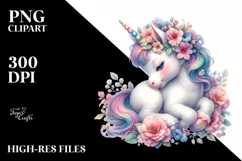 Cute Baby Unicorn Rainbow | Sublimation | Clipart Product Image 1