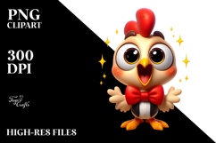 Playful Chicken Bow Tie, High-Res PNG Product Image 2