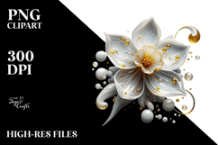 Abstract y Daffodil with Golden Insertions PNG Product Image 2