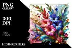 Watercolor Luxury Flower Splash Clipart Product Image 3