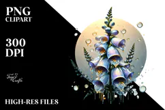 Glossy Foxglove Watercolor Splash PNG Product Image 2