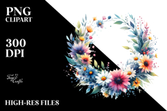 Vibrant Abstract Wreath with Daisies Product Image 2