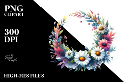 Vibrant Abstract Wreath with Daisies Product Image 2