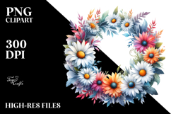 Vibrant Abstract Wreath with Daisies Product Image 2