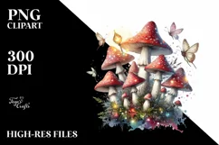 Magical Mushroom Watercolor Splash PNG Product Image 1
