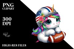 Baby Unicorn Equipped for Football Clipart Product Image 3