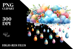 Colorful Cloud Easter Eggs PNG Product Image 2