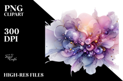 Glossy Pastel Violet Watercolor PNG Product Image 2