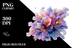 Glossy Pastel Violet Watercolor PNG Product Image 2