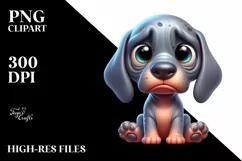 Colorful Baby Great Dane Cartoon | Sublimation | Clipart Product Image 3