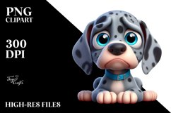 Colorful Baby Great Dane Cartoon | Sublimation | Clipart Product Image 3