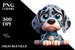 Colorful Baby Great Dane Cartoon | Sublimation | Clipart Product Image 3