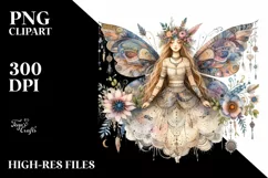 Detailed Watercolor Boho Fairy | Sublimation | PNG Clipart Product Image 3