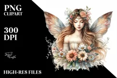 Detailed Watercolor Boho Fairy | Sublimation | PNG Clipart Product Image 1