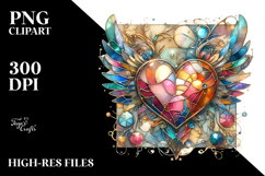Elemental Fire Heart, White Background PNG Product Image 2