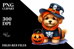 Cute Baby Dog Halloween Clipart Product Image 3