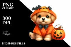 Cute Baby Dog Halloween Clipart Product Image 1