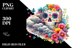 Colorful Cute Skull PNG Product Image 2