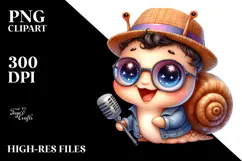 Energetic Baby Snail with Sunglasses, Watercolor Product Image 2