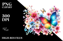 Colorful Butterfly Painting PNG Product Image 2
