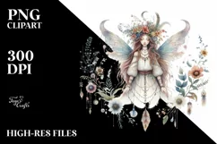 Detailed Watercolor Boho Fairy | Clipart Product Image 3