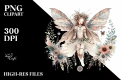 Detailed Watercolor Boho Fairy | Sublimation | PNG Clipart Product Image 1