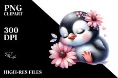 Sleeping Baby Penguin PNG Product Image 2
