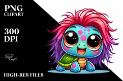 a Cute Crazy Small Baby Turtle Cartoon | Clipart Product Image 1