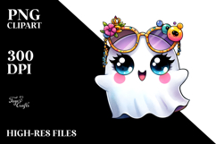 Cute Ghost with Glam Accessories PNG Product Image 2