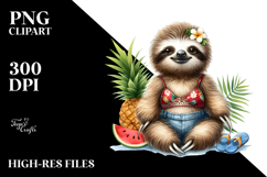 Digital Baby Sloth, Transparent PNG Product Image 2