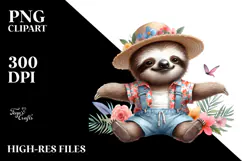 Digital Baby Sloth, Transparent PNG Product Image 2