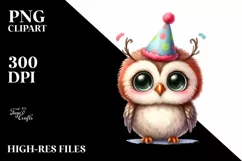 Shy Party Baby Owl Clipart Product Image 3